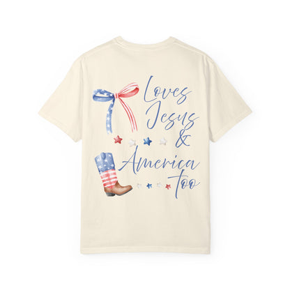 Loves Jesus & America Too Tee