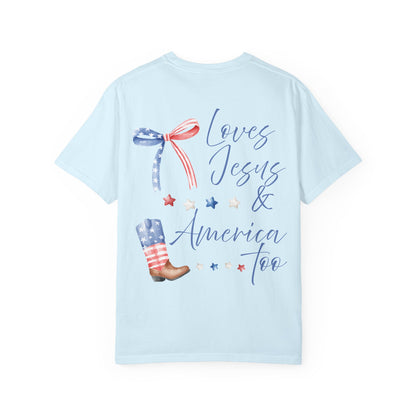 Loves Jesus & America Too Tee