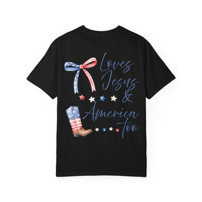 Loves Jesus & America Too Tee