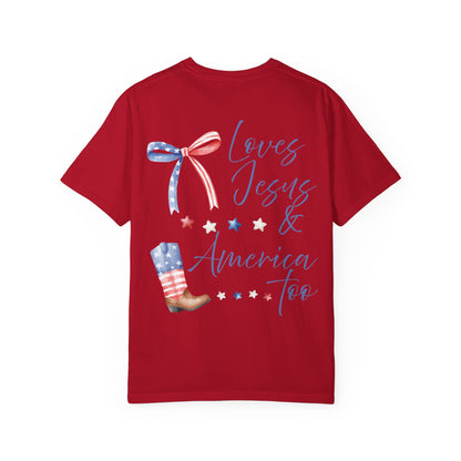 Loves Jesus & America Too Tee