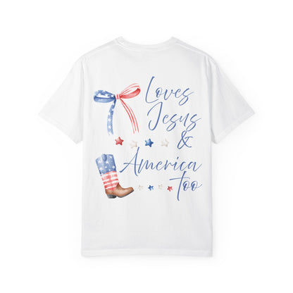 Loves Jesus & America Too Tee